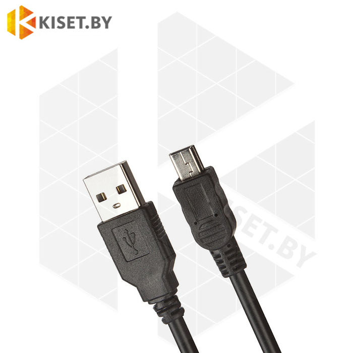 Кабель зарядки и синхронизации USB - MiniUSB 0,6m черный