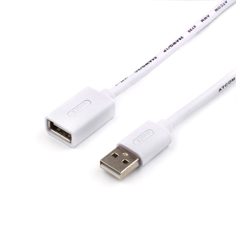 Удлинитель USB2.0 пассивный ATcom AT4717 феррит 5m белый