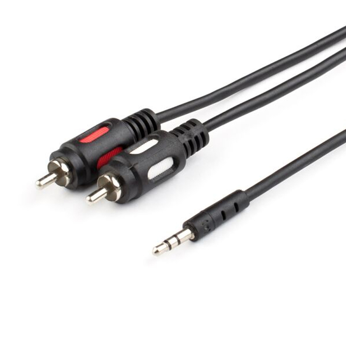 Кабель аудио ATcom AT0707 3,5mm - 2xRCA 1,8m черный