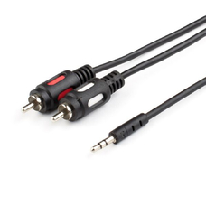 Кабель аудио ATcom AT0707 3,5mm - 2xRCA 1,8m черный