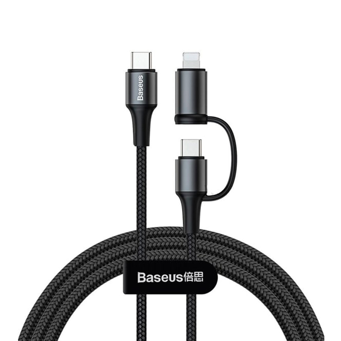 Кабель для быстрой зарядки Baseus Type-C - Ligtning / Type-C CATLYW-01 60W 1m черный