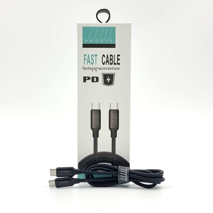 Кабель Profit QY-42 Type-C - Type-C 1m 3A черный