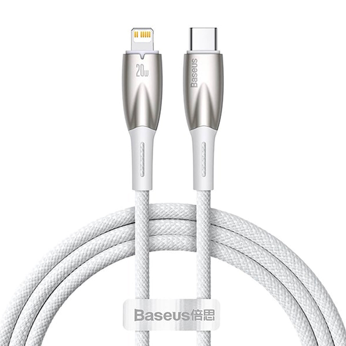 Кабель Baseus Glimmer CADH000002 Lightning - Type-C 20W 1m белый