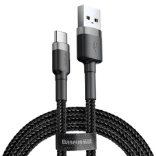 Кабель Baseus Cafule CATKLF-UG1 USB-А - Type-C 2A 3m черно-серый