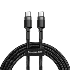 Кабель Baseus Cafule CATKLF-HG1 Type-C - Type-C 60W 2m черно-серый