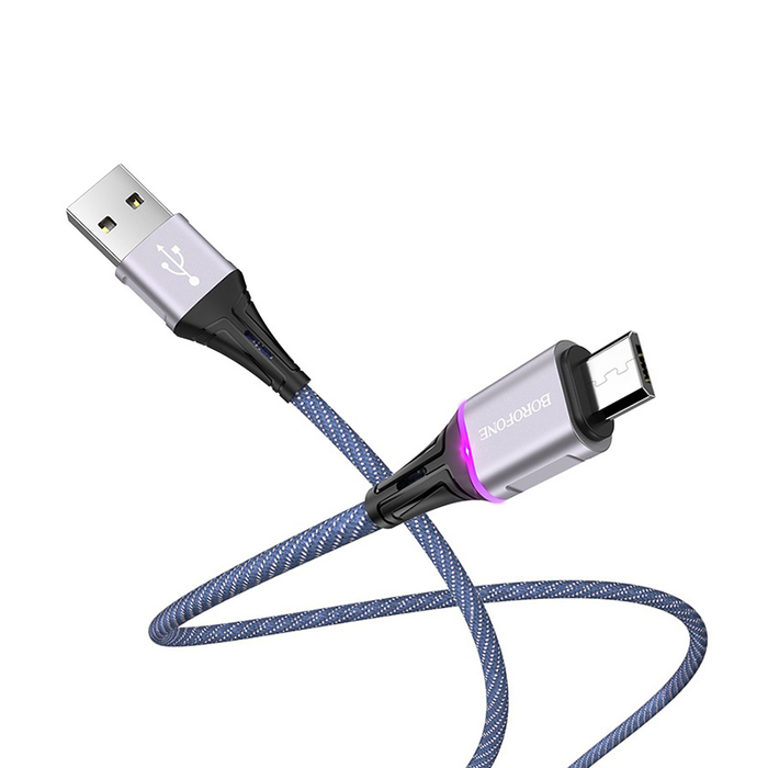 Кабель BOROFONE BU25 Micro-USB 2.4A 1.2m. синий