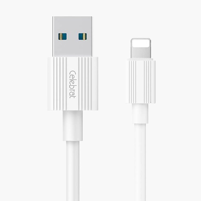 Кабель CELEBRAT CB-09i lightning 1m для зарядки белый