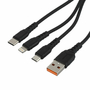 Кабель GoPower GP05-3-1 3в1 USB-A - Lightning / Type-C / microUSB 1m 2.4А черный