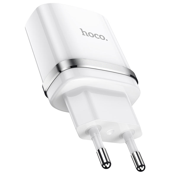 Сетевое зарядное устройство HOCO N1 2.4A белый + кабель microUSB
