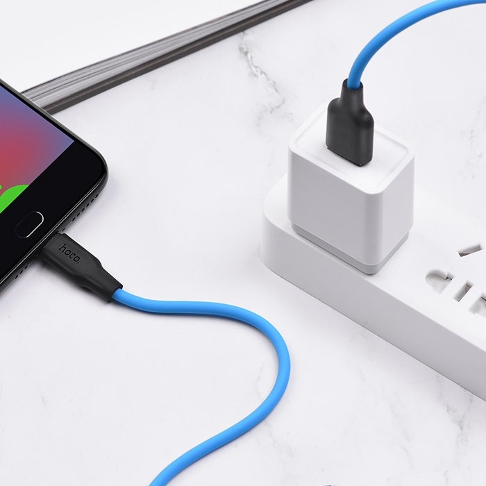 Кабель HOCO X21 Plus Micro-USB 2.4A 1m голубой