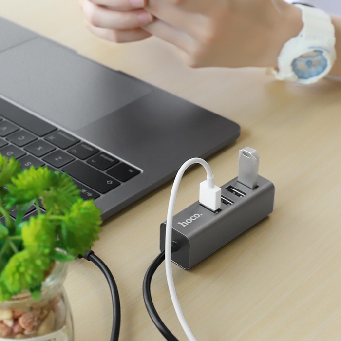 USB-хаб HOCO HB1 USB-A - 4USB-A серый