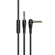Кабель HOCO UPA15 AUX Jack 3,5 - Jack 3,5 1m с микрофоном черный