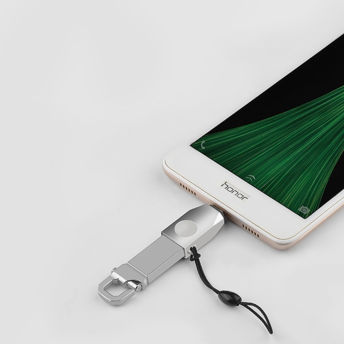 Адаптер OTG HOCO UA10 c USB-А на Micro-USB серебристый