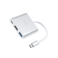USB-хаб HOCO HB14 Type-C - USB-A / HDMI / Type-C серебристый