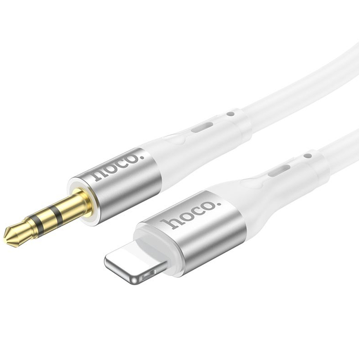 Кабель HOCO UPA22 AUX Jack 3.5 - Lightning 1m белый