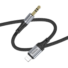 Кабель HOCO UPA26 AUX Jack 3.5 - Lightning 1m черный