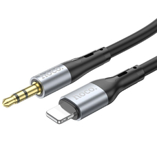Кабель HOCO UPA22 AUX Jack 3.5 - Lightning 1m черный