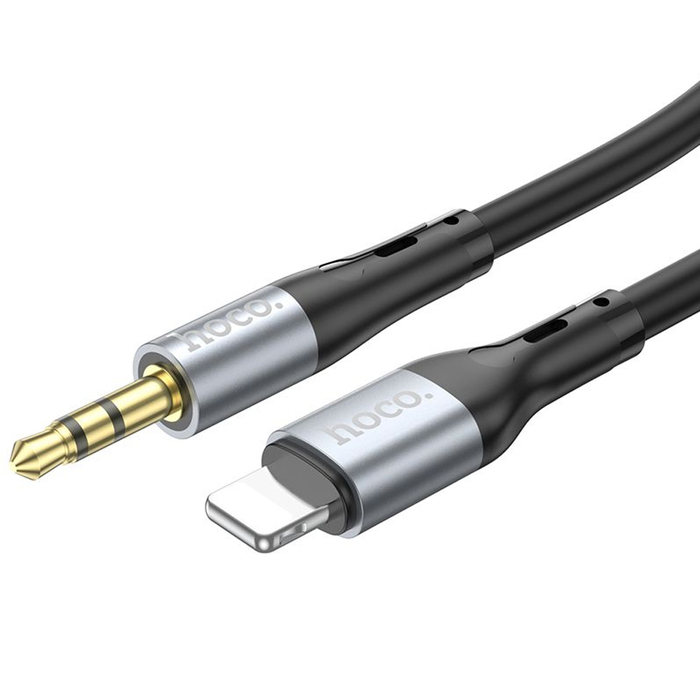 Кабель HOCO UPA22 AUX Jack 3.5 - Lightning 1m черный
