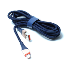 Кабель PROFIT LS632 Type-A - microUSB 2m 30W серый тканевая оплётка