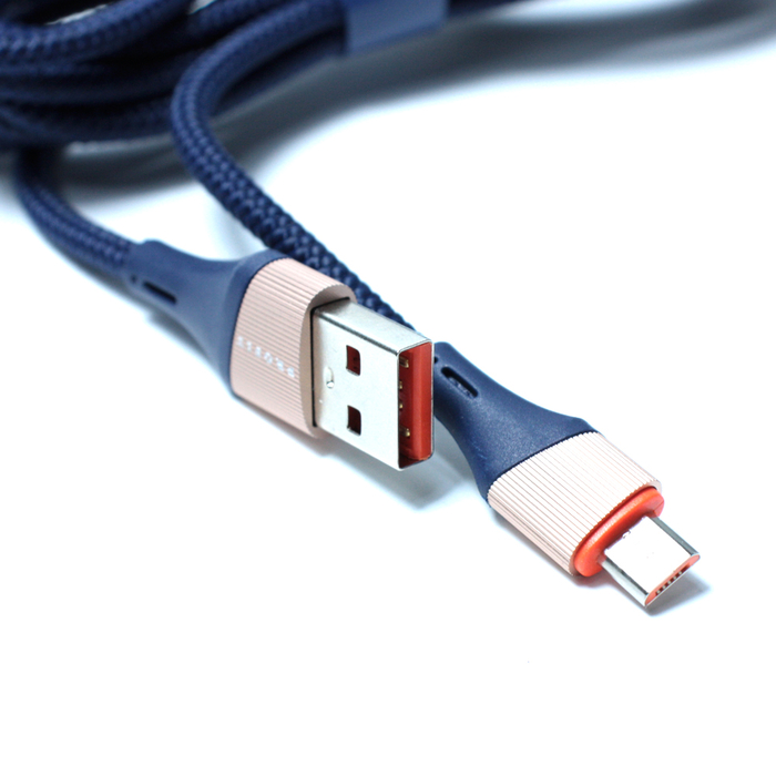 Кабель PROFIT LS632 Type-A - microUSB 2m 30W серый тканевая оплётка
