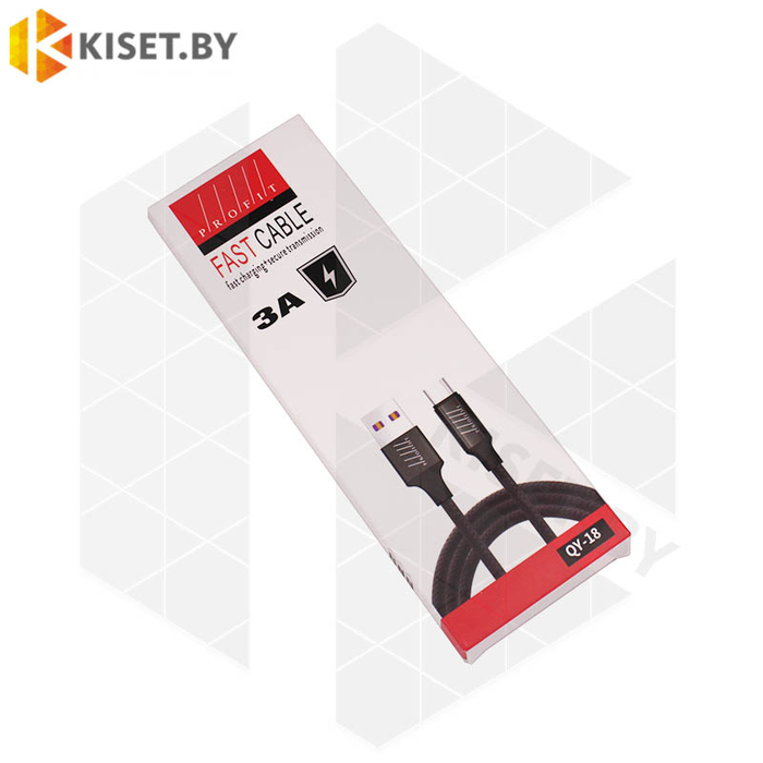 Кабель Profit QY-18 USB-microUSB 2m 3A черный