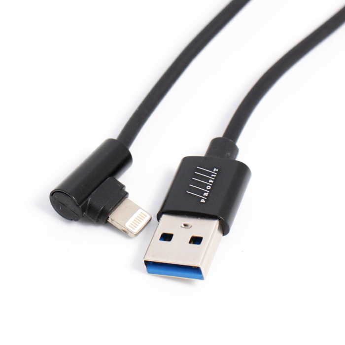 Кабель PROFIT M073-i6 Угловой USB-A - Lightning 1m 3А черный