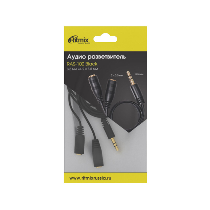 Разветвитель для наушников Ritmix RAS-100 3,5mm 1m