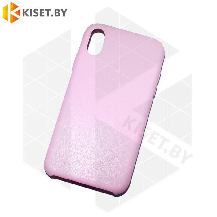 Бампер Leather Case для iPhone Xr розовый