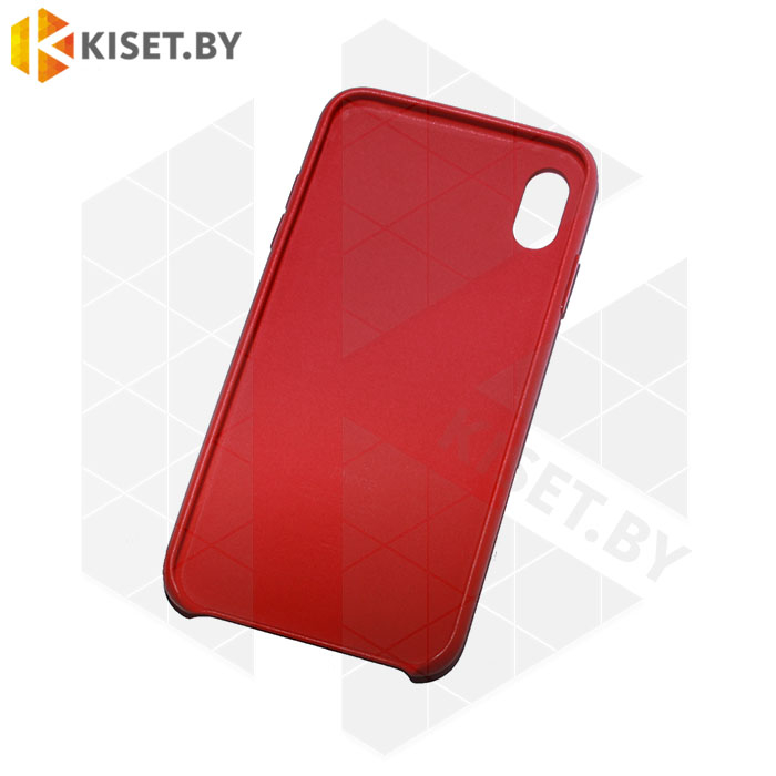 Бампер Leather Case для iPhone Xr красный
