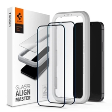 Защитное стекло SPIGEN ALM GLASS FC для IPHONE 12 / 12 PRO черный 2 шт.