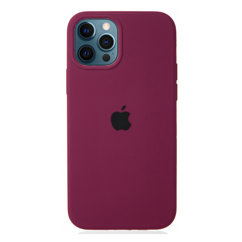 Бампер Silicone Case для iPhone 12 / 12 Pro марсала