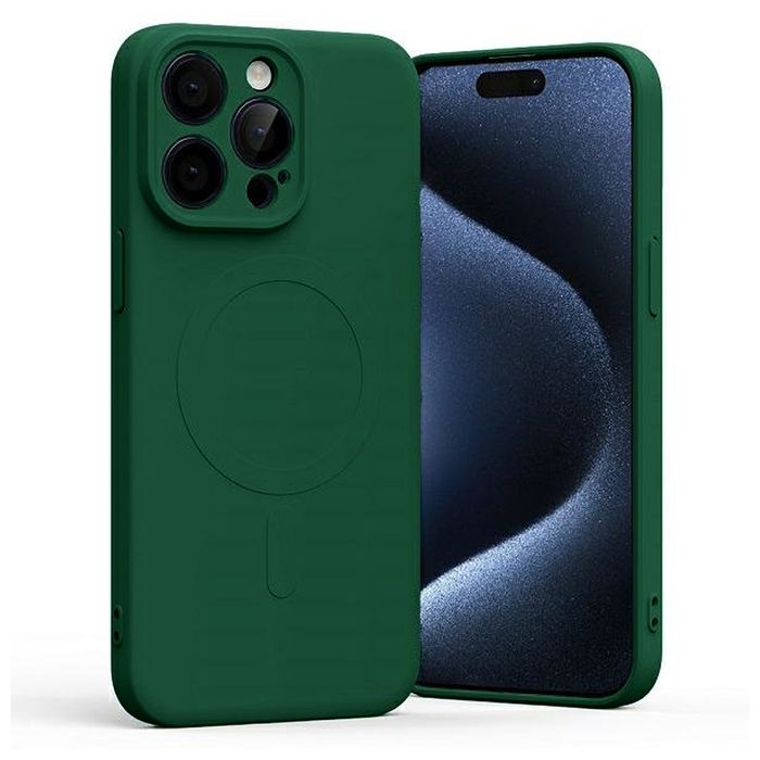 Бампер Silicone Case с Magsafe для iPhone 15 Pro хаки