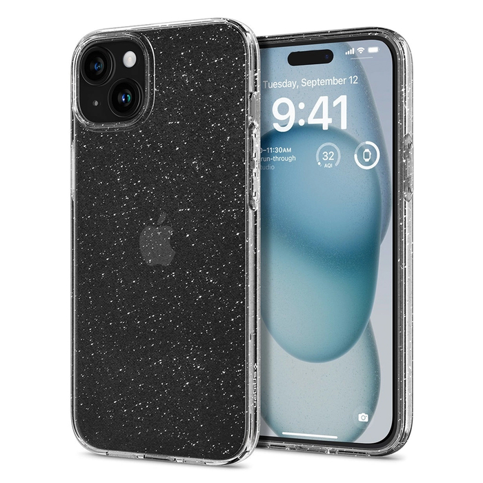 Чехол SPIGEN LIQUID CRYSTAL GLITTER для IPHONE 15 прозрачный с блестками
