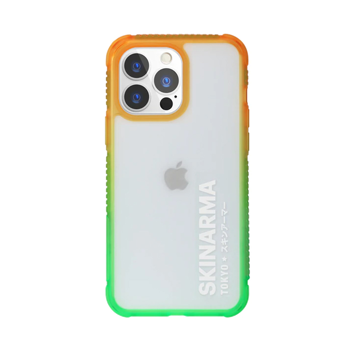 Чехол-накладка противоударный  SKINARMA Hade Apple iPhone 13 Pro Max зелено-оранжевый