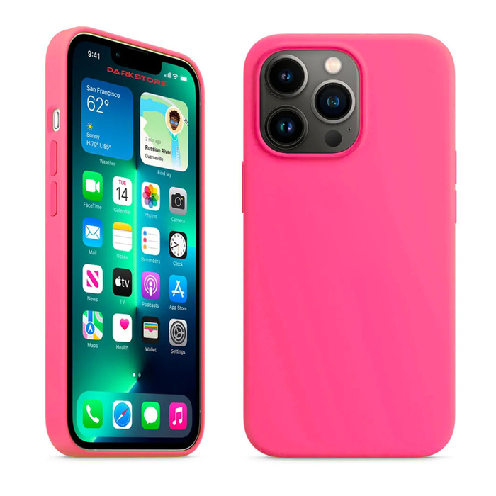Бампер Silicone Case для iPhone 13 Pro фуксия