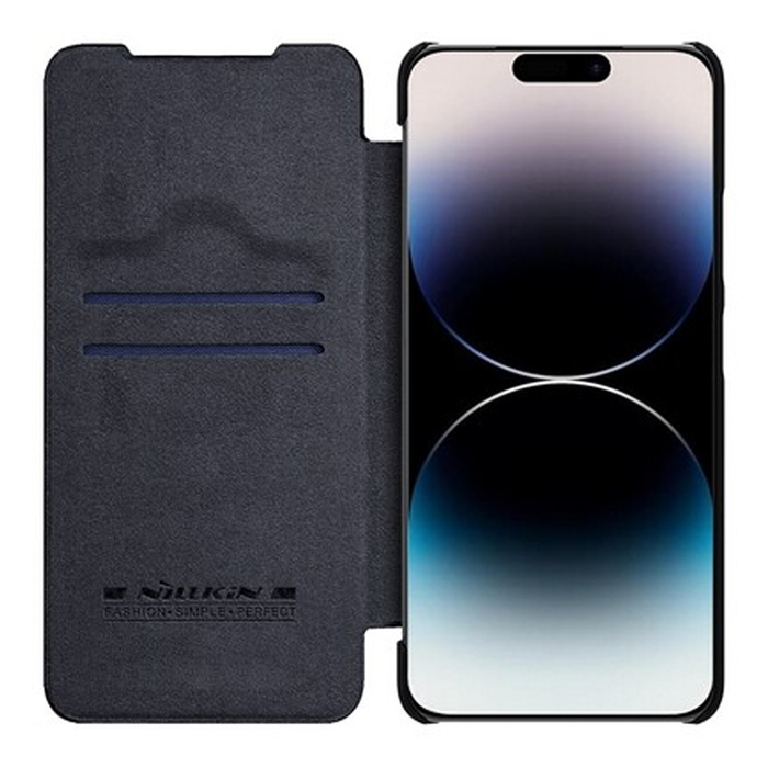 Чехол-книжка Nillkin QIN Pro для Apple iPhone 14 Pro черный с защитой камеры и визитницей
