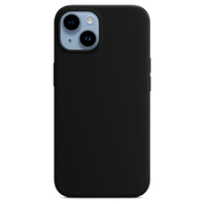 Силиконовый soft touch чехол KST для Apple iPhone 14 черный с MagSafe