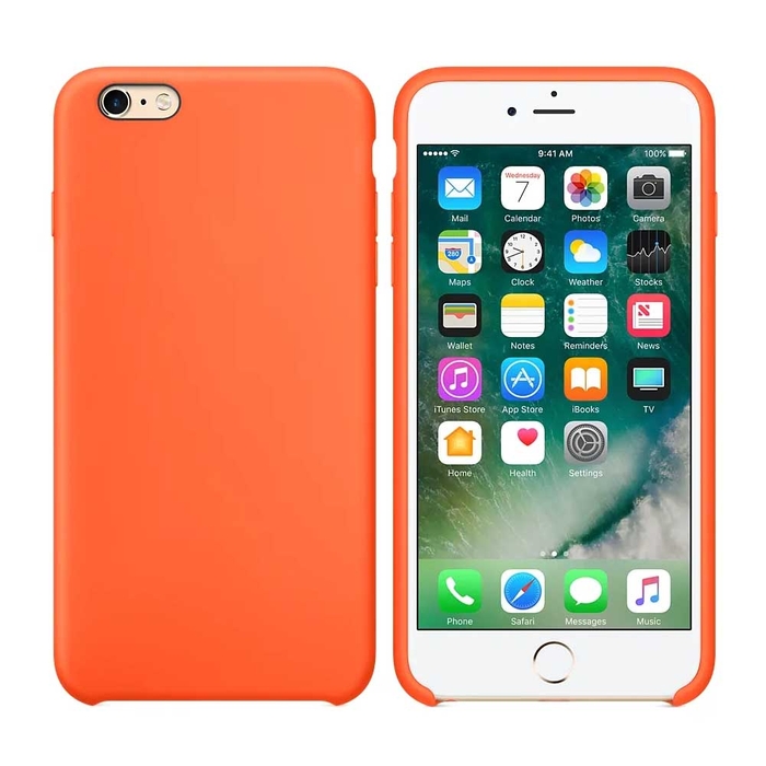 Бампер Silicone Case для iPhone 6 / 6s оранжевый шафран #13