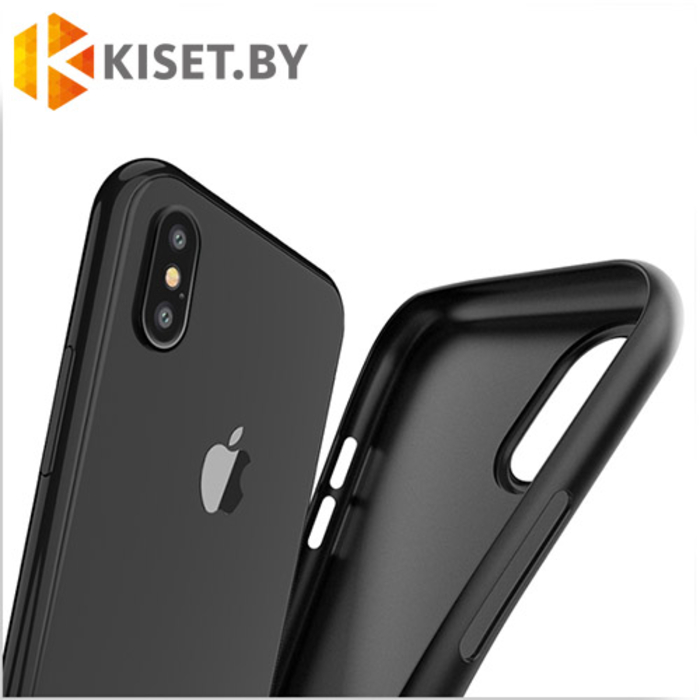 Силиконовый чехол матовый для Apple iPhone X, черный
