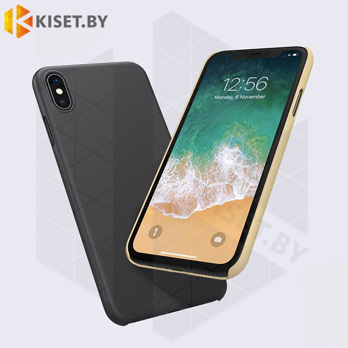 Пластиковый бампер Nillkin Super Frosted Shield для Apple iPhone Xs Max золотой