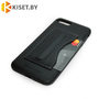 Чехол кожа-PU с карманом для карточки и подставкой для iPhone 7 Plus / 8 Plus черный