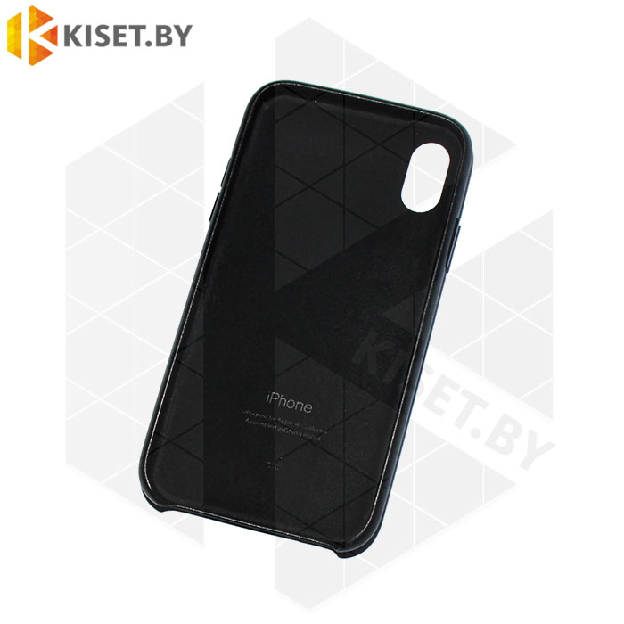 Бампер Leather Case для iPhone Xr черный
