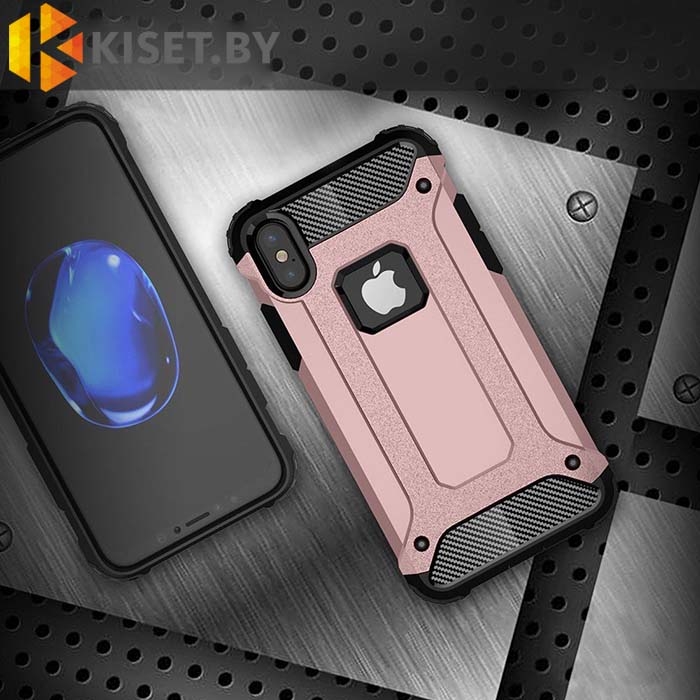 Гибридный противоударный чехол Shockproof для iPhone X, черный