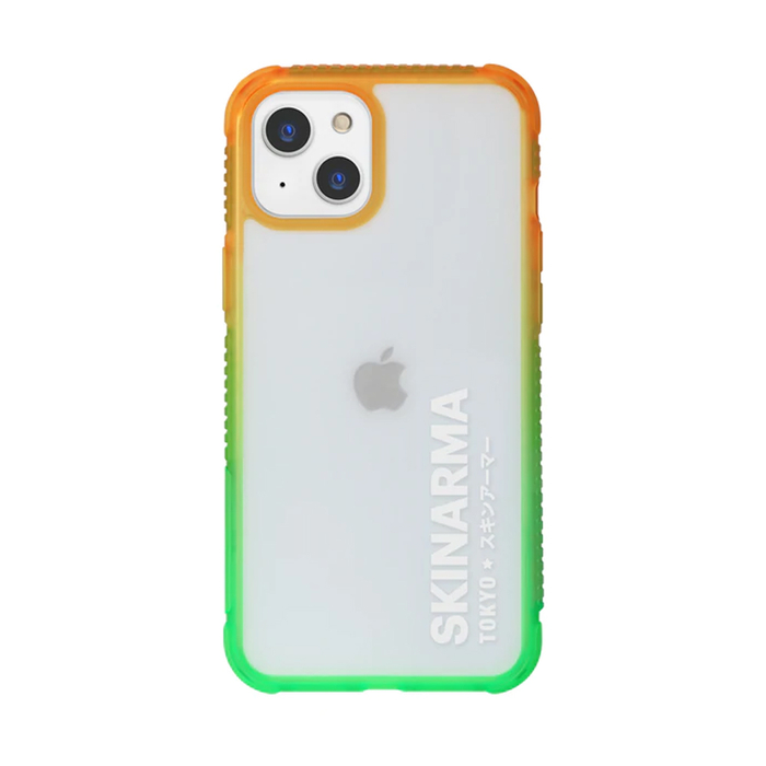 Чехол-накладка противоударный  Skinarma Hade Apple iPhone 13 зелено-оранжевый