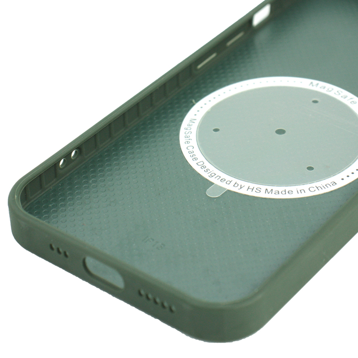 Стеклянный чехол-бампер KST GC для Apple iPhone 13 зеленый с MagSafe и защитой камеры