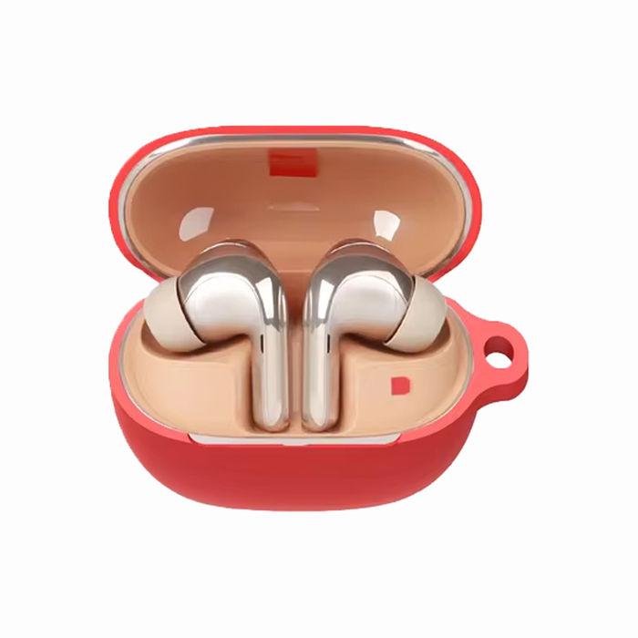 Силиконовый чехол KST Pods для наушников Xiaomi Buds 4 Pro красный с карабином
