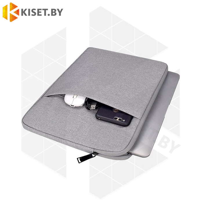 Чехол для ноутбука KST до 15.6 дюймов с доп. карманом серый
