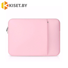 Чехол для ноутбука до 13,3 дюймов с доп карманом неопреновый розовый