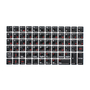Силиконовые наклейки черные на клавиатуру 69 символов (красные символы ENRU-S69104)