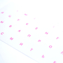 Виниловые наклейки прозрачные на клавиатуру MacBook (розовые символы ENRU-V50406)